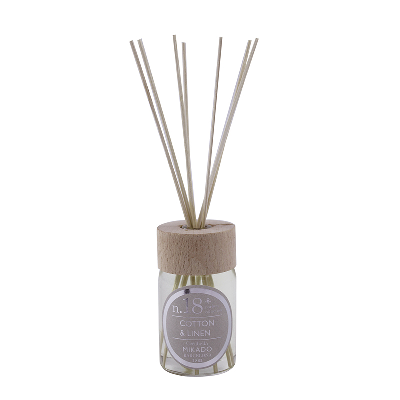 Difusor de aromas con varillas algodón y lino