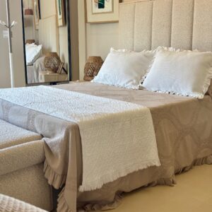 Set plaid Monde y cojines Amala blanco nórdico